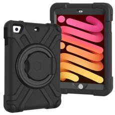 For iPad MINI1/2/3 EVA + PC Flat Protective Shell with 360  Rotating Bracket(Black+Black)