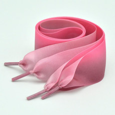 Gradient Color 4cm Width Satin Silk Ribbon Shoelaces Sneaker Sport Shoes White Shoes Laces, Length:160cm(Dark Pink)