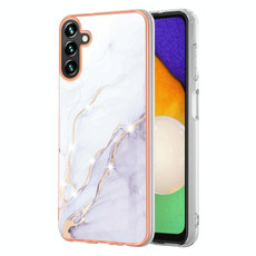 For Samsung Galaxy A13 5G Electroplating Marble IMD TPU Phone Case(White 006)