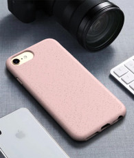 For iPhone7 & 8 Starry Series Shockproof Straw Material + TPU Protective Case(Pink)