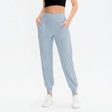 Autumn And Winter Loose Sports Trousers For Ladies (Color:Light Blue Size:S)