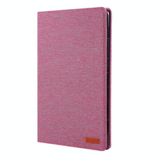For Huawei MediaPad M6 10.8 Cloth Teature Horizontal Flip PU Leather Case with with Holder & Card Slots(Rose Pink) For Huawei MediaPad M6 10.8 Cloth Teature Horizontal Flip PU Leather Case with with Holder & Card Slots(Rose Pink)