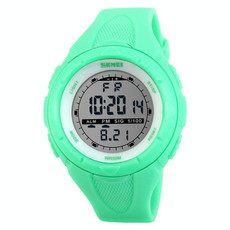SKMEI 1025 Multifunctional Female Outdoor Fashion Waterproof Large Dial Silicone Watchband Wrist Watch(Green)