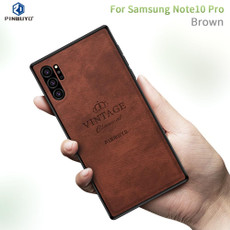 PINWUYO Shockproof Waterproof Full Coverage PC + TPU + Skin Protective Case  for Galaxy Note10+(Brown)