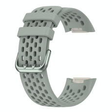 For Fitbit Charge 5 Monochromatic Breathable Silicone Watch Band(Grey)