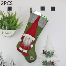 2 PCS CX20204 Faceless Doll Christmas Sock Gift Bag Christmas Tree Pendant Decoration(Green)