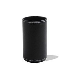 Faux Leather Leather Penholder Desk Supplies Organizer(Black)