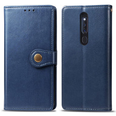 Retro Solid Color Leather Buckle Mobile Phone Protection Leather Case with Lanyard & Photo Frame & Card Slot & Wallet & Bracket Function for OPPO F11 Pro / A9X(Blue) Retro Solid Color Leather Buckle Mobile Phone Protection Leather Case with Lanyard & Photo Frame & Card Slot & Wallet & Bracket Function for OPPO F11 Pro / A9X(Blue)