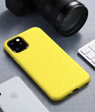 For iPhone 11 Pro Max Starry Series Shockproof Straw Material + TPU Protective Case  (Yellow) For iPhone 11 Pro Max Starry Series Shockproof Straw Material + TPU Protective Case  (Yellow)