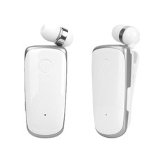 K39 Wireless Bluetooth Headset CSR DSP chip In-Ear Vibrating Alert Wear Clip Hands Free Earphone (White)