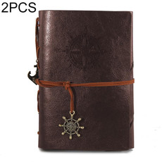 2 PCS Spiral Notebook Diary Notepad Vintage Pirate Anchors PU Leather Stationery Gift Traveler Journal, Paper Size:S(coffee) 2 PCS Spiral Notebook Diary Notepad Vintage Pirate Anchors PU Leather Stationery Gift Traveler Journal, Paper Size:S(coffee)