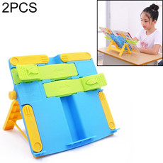 2 PCS Creative Folding Bookshelf Upgraded Portable Folding Student Book Stand Book Holder(Blue)