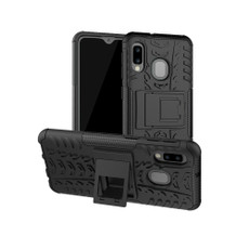Tire Texture TPU+PC Shockproof Case for Galaxy A20e / A10e, with Holder (Black)