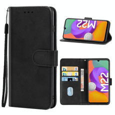 For Samsung Galaxy M22 / A22 4G Leather Phone Case(Black)