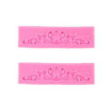 2 PCS Fondant Cake Silicone Mold Hollow Embossed Border Frame Retro Photo Frame Mould(No. 3 17-15)