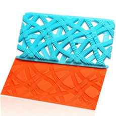 2 PCS Cake Fondant Tool Heart Shaped Diamond Texture Plaid Overpass Quyi Seal Printing Mould(Overpass 55107)
