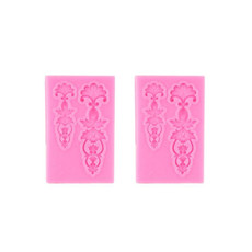 2 PCS Fondant Cake Silicone Mold Hollow Embossed Border Frame Retro Photo Frame Mould(9th 17-155)