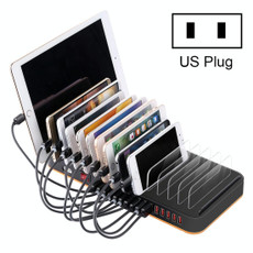 WLX-815 100W 15 Ports USB Fast Charging Dock Smart Charger with Phone & Tablet Holder, US Plug