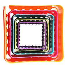 5 PCS Cookies Plastic Cake Mould Biscuit Plunger Forms DIY Baking Tools(Square)