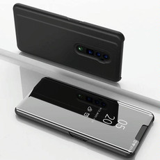 Electroplating Mirror Horizontal Flip Leather Case for OPPO Reno with Holder(Black) Electroplating Mirror Horizontal Flip Leather Case for OPPO Reno with Holder(Black)