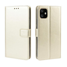 Retro Crazy Horse Texture Horizontal Flip Leather Case for iPhone 11 6.1 inch, with Holder & Card Slots & Photo Frame(Gold)