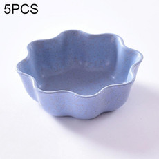 5 PCS Creative Plum Shape Dishes Wheat Straw Seasoning Dish Snack Plate Chili Sauce Ketchup Dressing Salt Dish,Size:7x7x2.5cm(Blue)