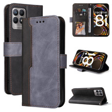 For OPPO Realme 8i Business Stitching-Color Horizontal Flip PU Leather Phone Case(Gray) For OPPO Realme 8i Business Stitching-Color Horizontal Flip PU Leather Phone Case(Gray)