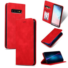 Retro Skin Feel Business Magnetic Horizontal Flip Leather Case for Samsung Galaxy S10 Plus(Red) Retro Skin Feel Business Magnetic Horizontal Flip Leather Case for Samsung Galaxy S10 Plus(Red)