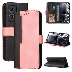 For OPPO Realme GT Neo2 Business Stitching-Color Horizontal Flip PU Leather Phone Case(Pink) For OPPO Realme GT Neo2 Business Stitching-Color Horizontal Flip PU Leather Phone Case(Pink)