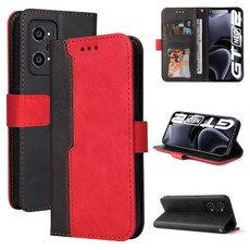 For OPPO Realme GT Neo2 Business Stitching-Color Horizontal Flip PU Leather Phone Case(Red) For OPPO Realme GT Neo2 Business Stitching-Color Horizontal Flip PU Leather Phone Case(Red)