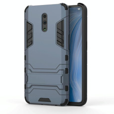 Shockproof PC + TPU Case for OPPO Reno , with Holder(Navy Blue) Shockproof PC + TPU Case for OPPO Reno , with Holder(Navy Blue)