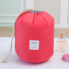 Large-capacity Cosmetic Bag Travel Suit Wash Bag Outdoor Waterproof Storage Bag Cylinder Wash Bag(Red)