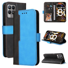 For OPPO Realme 8i Business Stitching-Color Horizontal Flip PU Leather Phone Case(Blue) For OPPO Realme 8i Business Stitching-Color Horizontal Flip PU Leather Phone Case(Blue)