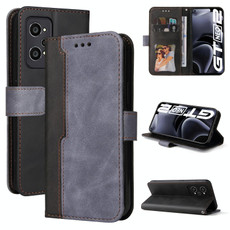 For OPPO Realme GT Neo2 Business Stitching-Color Horizontal Flip PU Leather Phone Case(Gray) For OPPO Realme GT Neo2 Business Stitching-Color Horizontal Flip PU Leather Phone Case(Gray)