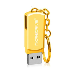 MicroDrive 8GB USB 2.0 Creative Personality Metal U Disk with Keychain (Gold)