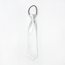 10 PCS Solid Color Casual Rubber Band Lazy Tie for Children(White)