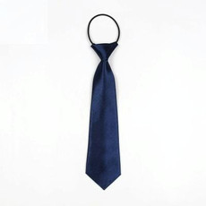 10 PCS Solid Color Casual Rubber Band Lazy Tie for Children(Navy Blue)