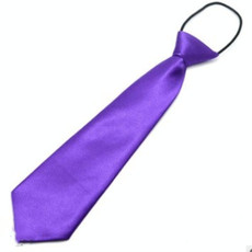 10 PCS Solid Color Casual Rubber Band Lazy Tie for Children(Mid-Purple)