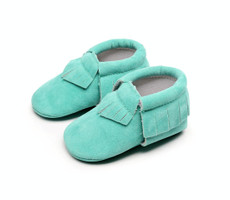 Newborn Baby PU Suede Moccasins Soft Shoes Fringe Soft Soled Shoes First Walker, Length: 11.5(Green)