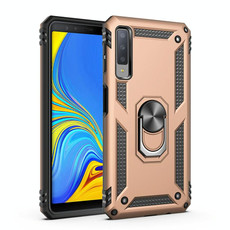 Sergeant Armor Shockproof TPU + PC Protective Case for Galaxy A7 2018, with 360 Degree Rotation Holder (Gold)