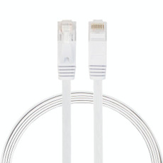 1m CAT6 Ultra-thin Flat Ethernet Network LAN Cable, Patch Lead RJ45 (White)