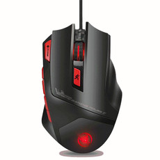 HXSJ S800 Wired Mechanical Macros Define 9 Programmable Keys 6000 DPI Adjustable Gaming Mouse with LED Light