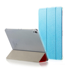 Silk Texture Horizontal Flip Magnetic PU Leather Case for iPad Pro 11 inch (2018), with Three-folding Holder & Sleep / Wake-up Function(Blue)