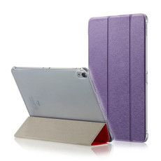 Silk Texture Horizontal Flip  Magnetic PU Leather Case for iPad Pro 11 inch (2018), with Three-folding Holder & Sleep / Wake-up Function(Purple)