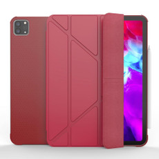 Multi-folding TPU Leather Tablet Case for iPad Pro 11 2022 / 2021 / 2020 / 2018 (Red)