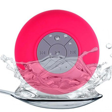 Mini Portable Subwoofer Shower Wireless Waterproof Bluetooth Speaker Handsfree Receive Call Music Suction Mic for iPhone Samsung(Rose)