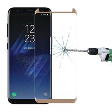 For Galaxy S8+ / G955 0.26mm 9H Surface Hardness 3D Explosion-proof Non-full Screen Curved Case Friendly Tempered Glass Film(Gold)