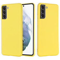 For Samsung Galaxy S22 5G Pure Color Liquid Silicone Shockproof Full Coverage Phone Case(Yellow)