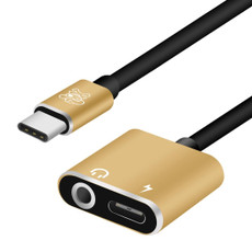 ENKAY Hat-prince HC-10 USB-C / Type-C + 3.5mm Jack to USB-C / Type-C Charge Audio Adapter Cable