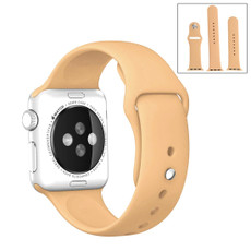For Apple Watch Ultra 49mm&Watch Ultra 2 49mm / Series 9&8&7 45mm / SE 3&SE 2&6&SE&5&4 44mm / 3&2&1 42mm High-performance Ordinary & Longer Rubber Sport Watch Band with Pin-and-tuck Closure(Khaki)